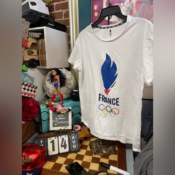 Authentic France Olympics Merch T Shirt White Mens Size l - Picture 1 of 5